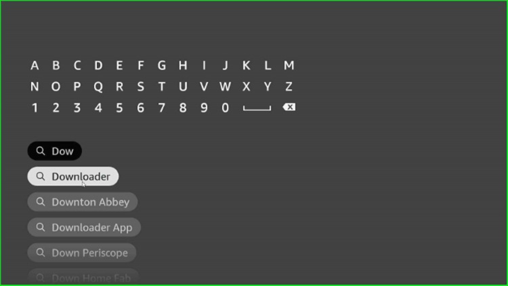 Type Downloader in the Search Box