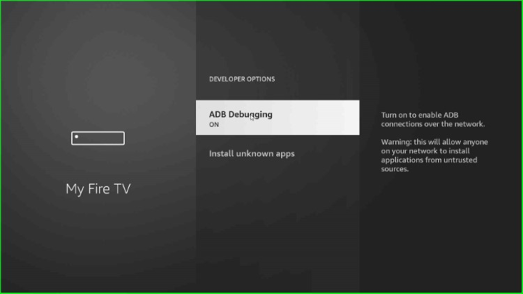 Switch on ADB Debugging